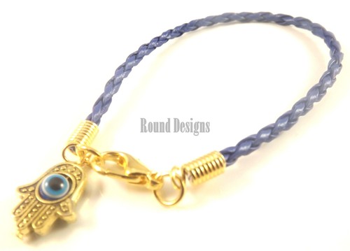 Bracciale pelle blu - pelle,
