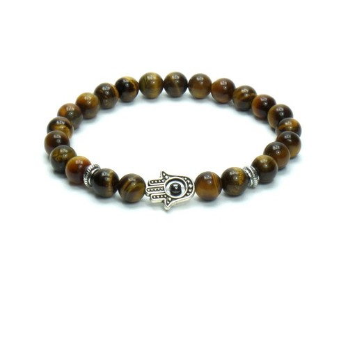 Bracciale pietre occhio tigre - bracciale,