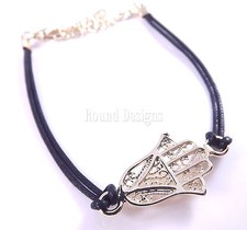 Bracciale Nero Con Filo D'Oro